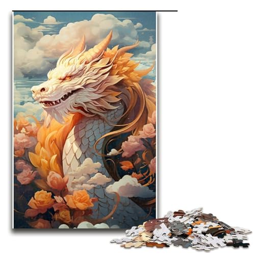 1000-teiliges Puzzle Tier- und Drachenpuzzle für Erwachsene Holzpuzzle anspruchsvolles Spiel 1000 Teile (75 x 50 cm) von linghhiming