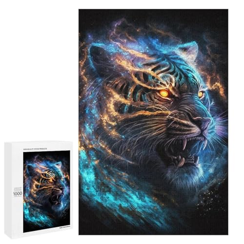 1000 teiliges Puzzle Tiger für Erwachsene und Kinder Holzpuzzle pädagogisches Spielzeug zum Stressabbau (75 x 50 cm) von linghhiming