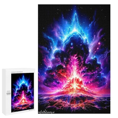 1000 teiliges Puzzle Vulkanwolkensturm für Erwachsene Holzpuzzle anspruchsvolles Spiel (75 x 50 cm) von linghhiming