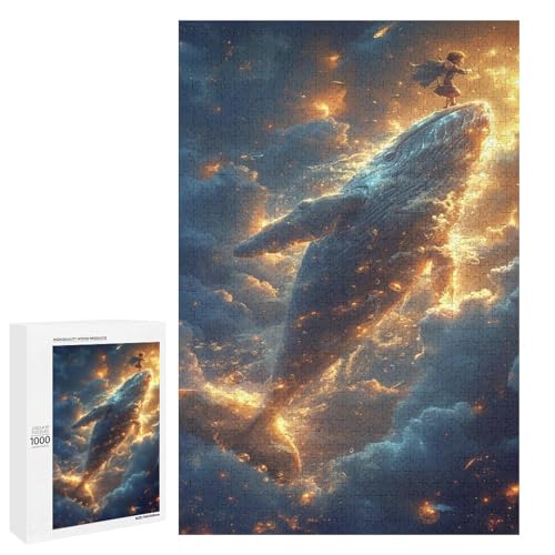 1000 teiliges Puzzle Wal Puzzle für Erwachsene und Kinder Holzpuzzle pädagogisches Spielzeug zum Stressabbau (75 x 50 cm) von linghhiming
