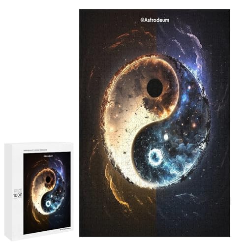 1000 teiliges Puzzle Yin und Yang für Erwachsene Holzpuzzle anspruchsvolles Spiel (75 x 50 cm) von linghhiming