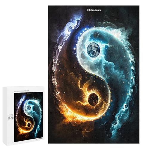 1000 teiliges Puzzle Yin und Yang für Erwachsene Holzpuzzle anspruchsvolles Spiel (75 x 50 cm) von linghhiming