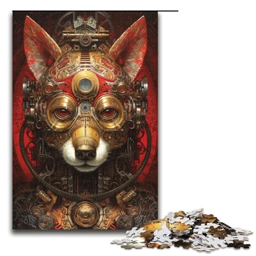 1000 teiliges Puzzle biomechanisches Hunde Puzzle für Erwachsene und Kinder Holzpuzzle pädagogisches Spielzeug zum Stressabbau (75 x 50 cm) von linghhiming