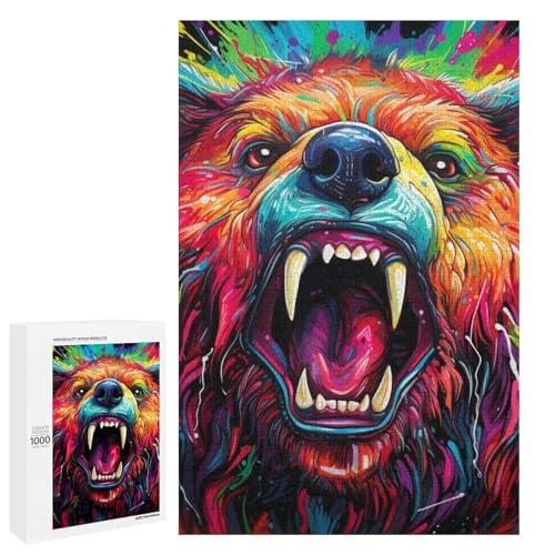 1000 teiliges Puzzle bunter Braunbär für Erwachsene Holzpuzzle anspruchsvolles Spiel 75 x 50 cm 1000 teiliges Puzzle bunter Braunbär für Erwachsene Holzpuzzle anspruchsvolles Spiel 75 x 50 cm von linghhiming
