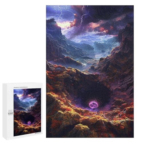 1000 teiliges Puzzle bunter Vulkan für Erwachsene und Kinder Holzpuzzle pädagogisches Spielzeug zum Stressabbau 75 x 50 cm von linghhiming