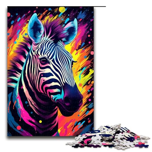 1000 teiliges Puzzle buntes Zebra für Erwachsene und Kinder Holzpuzzle pädagogisches Spielzeug zum Stressabbau 75 x 50 cm 1000 teiliges Puzzle buntes Zebra für Erwachsene und Kinder Holzpuzzle pädagogisches Spielzeug zum Stressabbau 75 x 50 cm von linghhiming