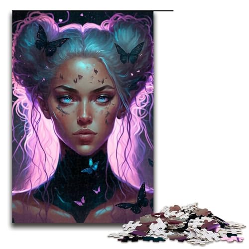 1000 teiliges Puzzle charmantes Mädchen für Erwachsene und Kinder Holzpuzzle pädagogisches Spielzeug zum Stressabbau 75 x 50 cm von linghhiming