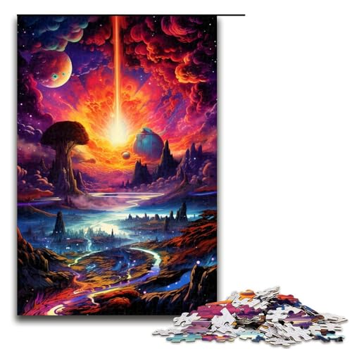 1000-teiliges Puzzle farbenfrohe Fantasy-Kunst Puzzles für Erwachsene Holzpuzzle Familienspiele 1000 Teile (75 x 50 cm) von linghhiming