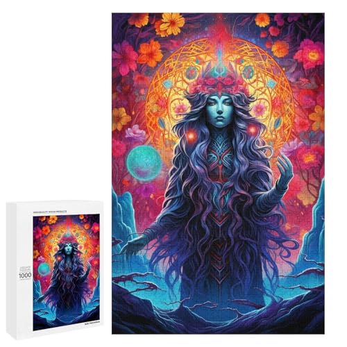 1000 teiliges Puzzle farbenfrohe mystische Figur Puzzle für Erwachsene Holzpuzzle anspruchsvolles Spiel (75 x 50 cm) von linghhiming