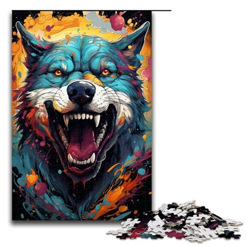1000-teiliges Puzzle farbenfroher exotischer Hund für Erwachsene und Kinder Holzpuzzle pädagogisches Spielzeug zum Stressabbau Puzzle 1000 Teile (75 x 50 cm) von linghhiming