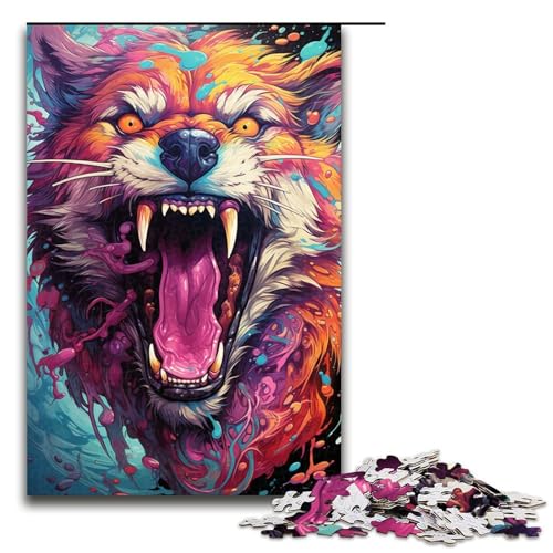 1000-teiliges Puzzle farbenfrohes exotisches Hunde-Puzzle für Erwachsene Holzpuzzle Familienspiele 1000 Teile (75 x 50 cm) von linghhiming