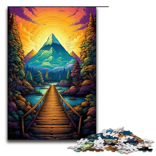 1000 teiliges Puzzle für Erwachsene „Brücke zu den Pyramiden“ praktisches Spiel 75 x 50 cm von linghhiming