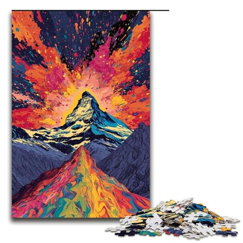 1000 teiliges Puzzle für Erwachsene „Die farbenfrohe Psychedelia des Mont Blanc Lernspiel Herausforderung Spielzeug Kunstwerk Geschenk 75 x 50 cm von linghhiming