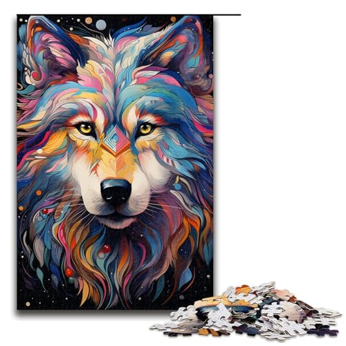 1000 teiliges Puzzle für Erwachsene „Die farbenfrohe Psychedelia von Star Wolf Lernspiel Herausforderung Spielzeug Kunstwerk Geschenk 75 x 50 cm von linghhiming