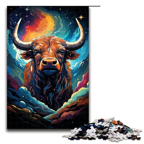 1000 teiliges Puzzle für Erwachsene „Die farbenfrohe Psychedelia von Starry Yak Lernspiel Herausforderung Spielzeug Kunstwerk Geschenk 75 x 50 cm von linghhiming