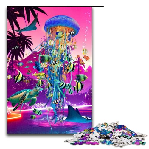 1000 teiliges Puzzle für Erwachsene „Träumen am Quallensee Puzzle für Erwachsene Holzpuzzle anspruchsvolles Spiel (75 x 50 cm) von linghhiming
