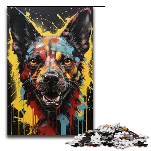 1000 teiliges Puzzle für Erwachsene Afrikanische Hyäne Holzpuzzle für Erwachsene und Kinder Stressabbau Tool 1000 Teile (75 x 50 cm) von linghhiming