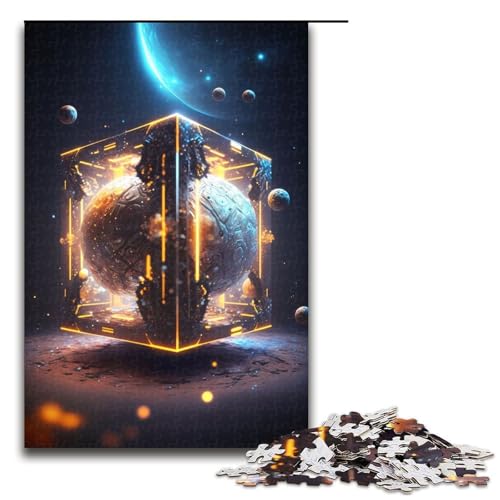 1000 teiliges Puzzle für Erwachsene Alien Tesserakt Puzzle für Lernspiele Herausforderung Spielzeug Kunstwerk Geschenk (75 x 50 cm) von linghhiming