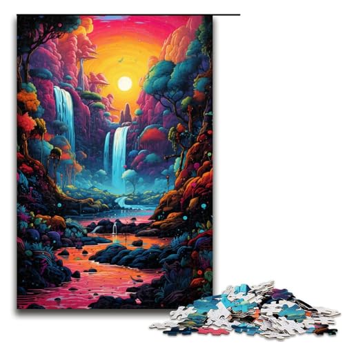 1000 teiliges Puzzle für Erwachsene Amazon_Wasserfall Puzzle für Lernspiele Herausforderung Spielzeug Kunstwerk Geschenk 75 x 50 cm von linghhiming