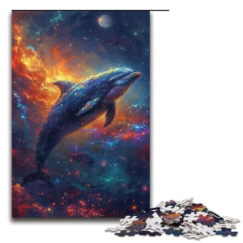 1000 teiliges Puzzle für Erwachsene Anime Delfine Puzzle für Erwachsene Holzpuzzle anspruchsvolles Spiel 1000 Teile (75 x 50 cm) von linghhiming