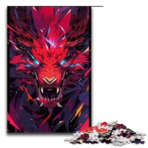 1000 teiliges Puzzle für Erwachsene Anime Kunst Drachen Puzzle praktisches Spiel 1000 Teile (75 x 50 cm) von linghhiming