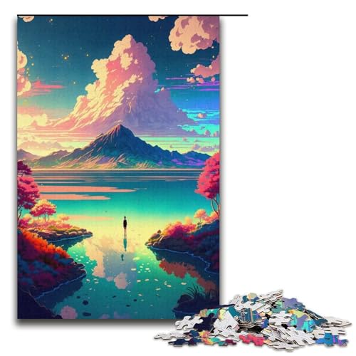 1000-teiliges Puzzle für Erwachsene Anime-Kunst Landschaftspuzzle praktisches Spiel 1000 Teile (38 x 26 cm) von linghhiming