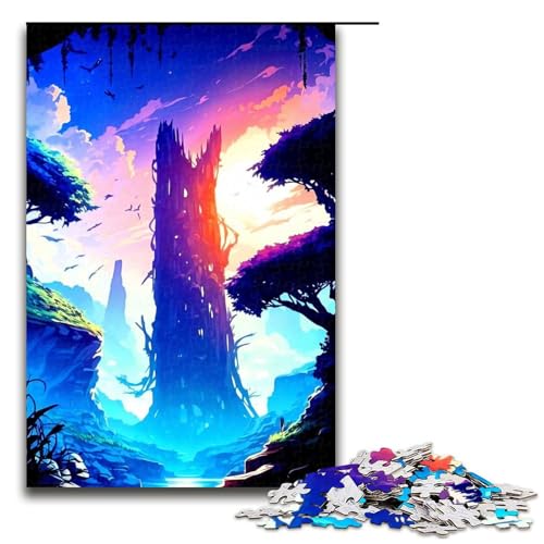 1000 teiliges Puzzle für Erwachsene Anime Landschaftspuzzle Geburtstagsgeschenk für Teenager ab 14 Jahren (75 x 50 cm) von linghhiming