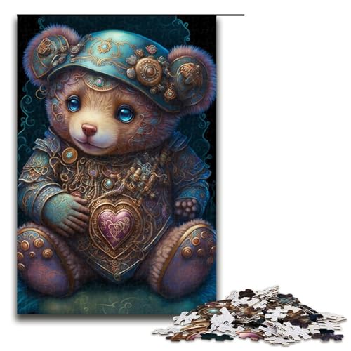 1000 teiliges Puzzle für Erwachsene Art Bear Puzzle für Kinder Holzpuzzle Lernspiel für Erwachsene 1000 Teile (75 x 50 cm) von linghhiming