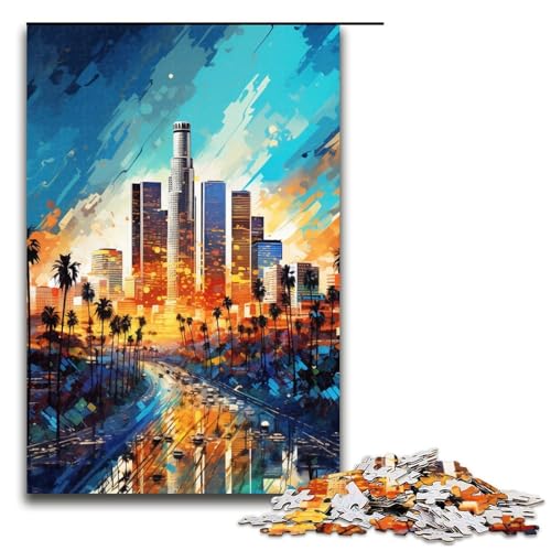 1000 teiliges Puzzle für Erwachsene Art City Puzzle für Lernspiele Herausforderung Spielzeug Kunstwerk Geschenk 1000 Teile (75 x 50 cm) von linghhiming