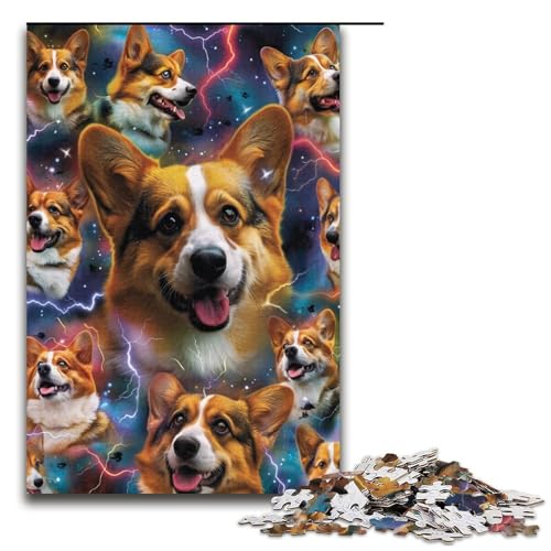 1000 teiliges Puzzle für Erwachsene Art Corgi Puzzle praktisches Spiel 1000 Teile (38 x 26 cm) von linghhiming