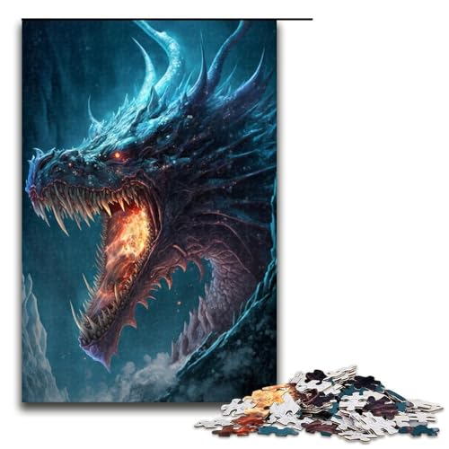 1000-teiliges Puzzle für Erwachsene Art Ice Dragon Puzzle praktisches Spiel 1000 Teile (75 x 50 cm) von linghhiming