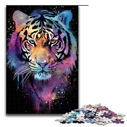 1000-teiliges Puzzle für Erwachsene Art Tiger Puzzle praktisches Spiel 1000 Teile (75 x 50 cm) von linghhiming