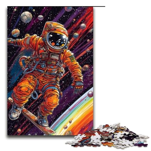 1000 teiliges Puzzle für Erwachsene Astronaut buntes Linien Puzzle für Lernspiele Herausforderung Spielzeug Kunstwerk Geschenk (75 x 50 cm) von linghhiming