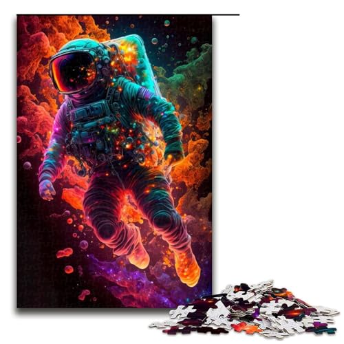 1000 teiliges Puzzle für Erwachsene Astronaut im Galaxiehelm Puzzle für Erwachsene Holzpuzzle anspruchsvolles Spiel (75 x 50 cm) von linghhiming