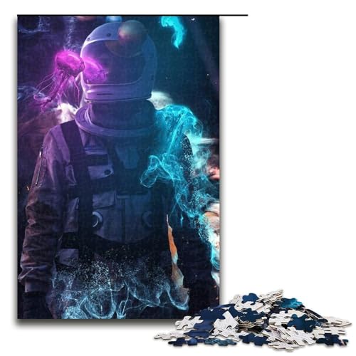 1000 teiliges Puzzle für Erwachsene Astronauten Puzzle Lernspiel Herausforderung Spielzeug Kunstwerk Geschenk 75 x 50 cm von linghhiming
