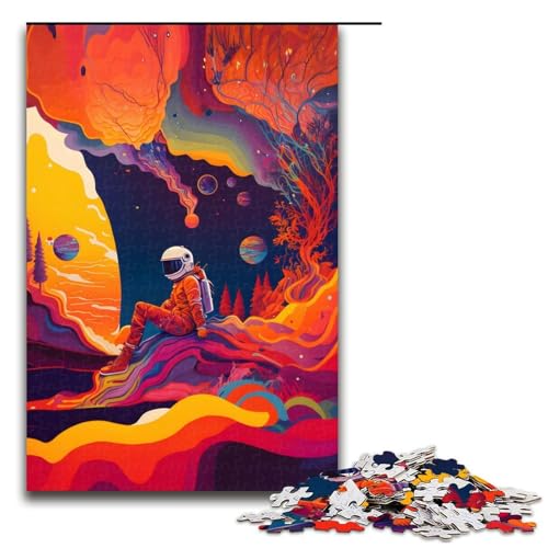 1000 teiliges Puzzle für Erwachsene Astronauten Puzzle farbenfrohes Hands on Spiel (75 x 50 cm) von linghhiming