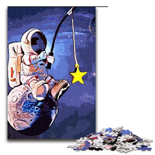 1000 teiliges Puzzle für Erwachsene Baby Astronaut Angeln Puzzle für Erwachsene Holzpuzzle anspruchsvolles Spiel (75 x 50 cm) von linghhiming