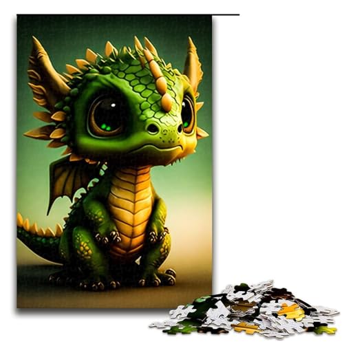 1000 teiliges Puzzle für Erwachsene Baby Drache Puzzle für Lernspiele Herausforderung Spielzeug Kunstwerk Geschenk 75 x 50 cm von linghhiming