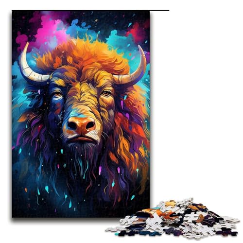 1000 teiliges Puzzle für Erwachsene Bisons farbenfrohes psychedelisches Puzzle für Lernspiele Herausforderung Spielzeug Kunstwerk Geschenk 75 x 50 cm 1000 teiliges Puzzle für Erwachsene Bisons farbenfrohes psychedelisches Puzzle für Lernspiele Herausforderung Spielzeug Kunstwerk Geschenk 75 x 50 cm von linghhiming
