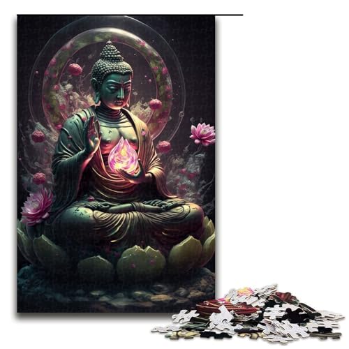 1000 teiliges Puzzle für Erwachsene Buddha Puzzle für Lernspiele Herausforderung Spielzeug Kunstwerk Geschenk 75 x 50 cm von linghhiming