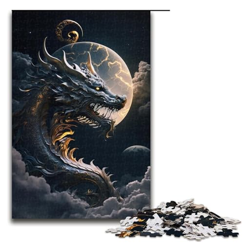 1000 teiliges Puzzle für Erwachsene Drachen Puzzle Lernspiel Herausforderung Spielzeug Kunstwerk Geschenk 75 x 50 cm von linghhiming
