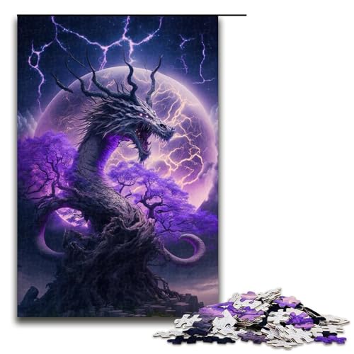1000 teiliges Puzzle für Erwachsene Drachenpuzzle Geburtstagsgeschenk für Teenager ab 14 Jahren (75 x 50 cm) von linghhiming