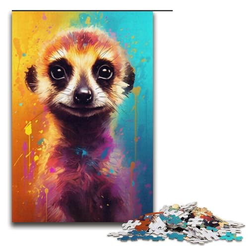 1000 teiliges Puzzle für Erwachsene Erdmännchen buntes Papierpuzzle für Erwachsene und Kinder Stressabbau Tool 1000 Teile (38 x 26 cm) von linghhiming