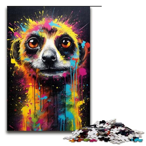 1000 teiliges Puzzle für Erwachsene Erdmännchen buntes Puzzle für Kinder Holzpuzzle Lernspiel für Erwachsene 1000 Teile (75 x 50 cm) von linghhiming