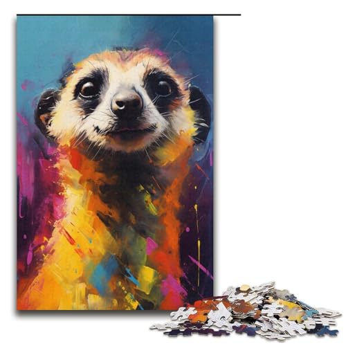 1000 teiliges Puzzle für Erwachsene Erdmännchen buntes Puzzle für Lernspiele Herausforderung Spielzeug Kunstwerk Geschenk 1000 Teile (38 x 26 cm) von linghhiming