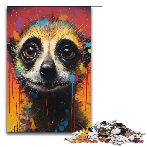1000 teiliges Puzzle für Erwachsene Erdmännchen buntes Puzzle für Lernspiele Herausforderung Spielzeug Kunstwerk Geschenk 1000 Teile (38 x 26 cm) von linghhiming