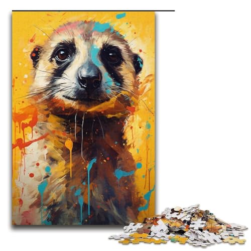 1000 teiliges Puzzle für Erwachsene Erdmännchen buntes Puzzle für Lernspiele Herausforderung Spielzeug Kunstwerk Geschenk 1000 Teile (38 x 26 cm) von linghhiming
