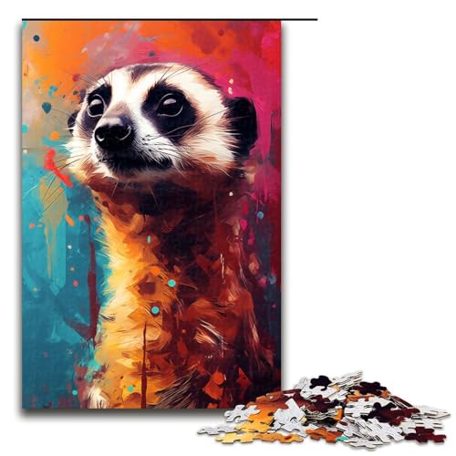 1000 teiliges Puzzle für Erwachsene Erdmännchen buntes Puzzle für Lernspiele Herausforderung Spielzeug Kunstwerk Geschenk 1000 Teile (75 x 50 cm) von linghhiming