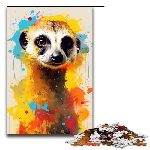 1000 teiliges Puzzle für Erwachsene Erdmännchen buntes Puzzle für Lernspiele Herausforderung Spielzeug Kunstwerk Geschenk 1000 Teile (75 x 50 cm) von linghhiming