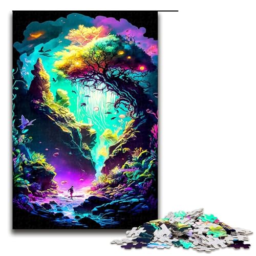 1000 teiliges Puzzle für Erwachsene Fantasielandschaft Puzzle für Lernspiele Herausforderung Spielzeug Kunstwerk Geschenk (75 x 50 cm) von linghhiming